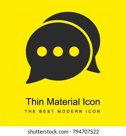 Chat bright yellow material minimal icon or logo design