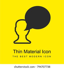 Chat bright yellow material minimal icon or logo design