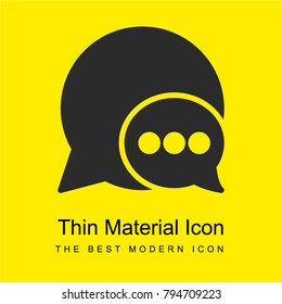 Chat bright yellow material minimal icon or logo design