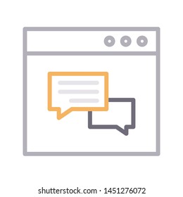 chat browser colour line vector icon