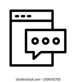 chat browser thin line vector icon