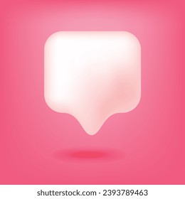 chat bubble 3d soft pink design illustration template