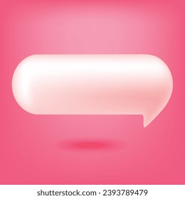 chat bubble 3d soft pink design illustration template