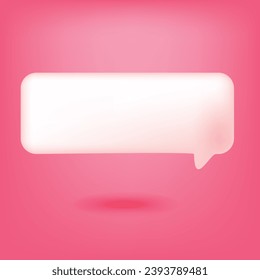 chat bubble 3d soft pink design illustration template