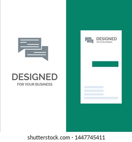 Chat, Bubble, Bubbles, Communication, Conversation, Social, Speech Grey Logo Design and Business Card Template