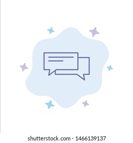 Chat, Bubble, Bubbles, Communication, Conversation, Social, Speech Blue Icon on Abstract Cloud Background. Vector Icon Template background