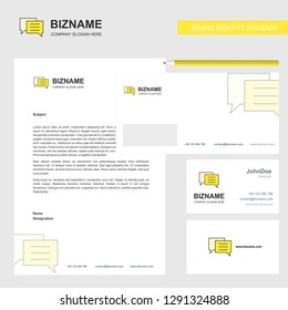 Chat bubble Business Letterhead, Envelope and visiting Card Design vector template