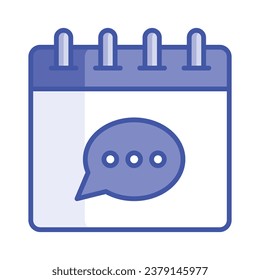 Chat bubble with calendar concept vector of communication calendar