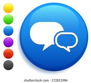 Chat Bubble Charts Icon on Round Button Collection