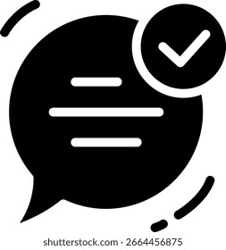 Burbuja de chat con el icono de marca de verificación