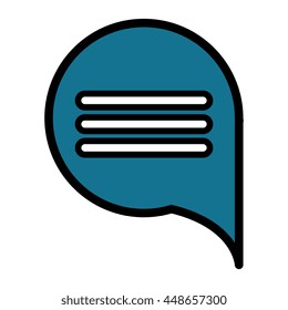 Chat bubble colorful isolated flat icon, vector illustration design.