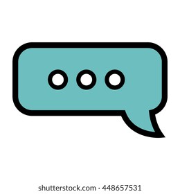 Chat bubble colorful isolated flat icon, vector illustration design.