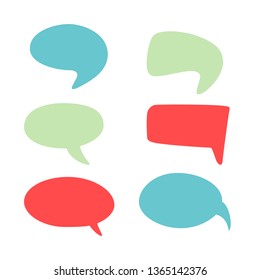 Chat Bubble Colorful Set. Blank template for quote, info, or dialog design bubble. Creative vector illustration - Vector. EPS 10.