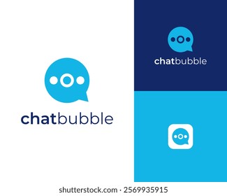 Chat Bubble Communication Message Speech Talk Speak Chatting Icon Vector Logo Design Illustration
