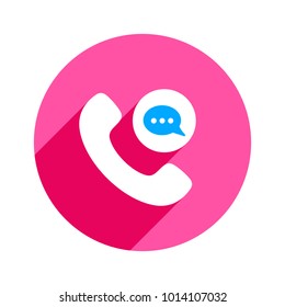 Chat bubble communication phone phone call phones speech bubble telephone icon. Vector illustration