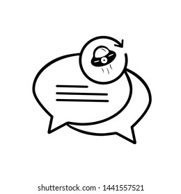 Chat bubble concept line icon.Message  symbol design. Outline vector of chat bubble icons for UI and UX, website or mobile application.talk about ufo.