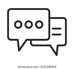 chat bubble contact icon line style