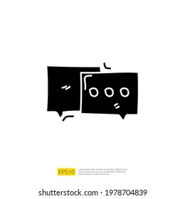 chat bubble conversation doodle icon sign symbol vector illustration