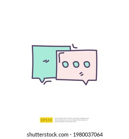 chat bubble conversation doodle icon sign symbol vector illustration