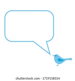 Chat Bubble and cute bird vector illustration 