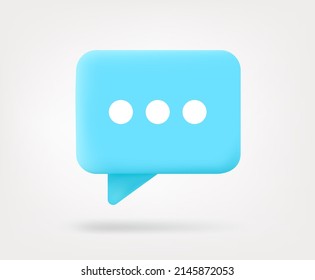 Chat bubble with cute emojis. Vector 3d illustration