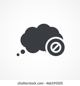 Chat bubble denied icon in flat style isolated on gray background for your web site design, logo, app, UI. Vector illustration EPS10, JPEG