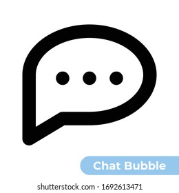Chat Bubble. Designed in 24x24px artboard with 2px stroke thickness. Pixel perfect and scalable icon.