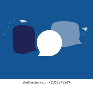 Chat bubble, dialog conversation concept idea, flat vector illustration.