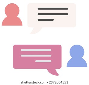 Chat bubble, chat dialog on white background.