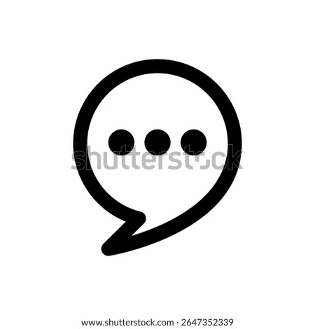 Chat bubble dots icon thick line