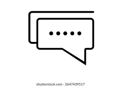 Burbuja de chat con icono de puntos suspensivos, símbolo de comunicación y mensajería que representa la conversación, la mensajería en línea y el icono de las redes sociales