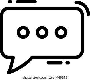 Chat Bubble with Ellipsis Icon in Outline Style