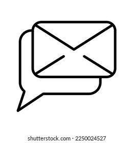 chat bubble with envelope icon vector