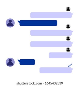 chat bubble Example of a conversation on social media, vector