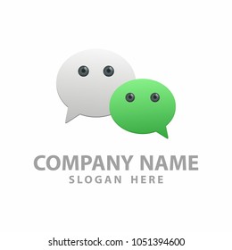 Chat Bubble eye icon logo
