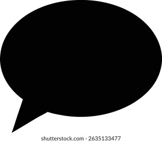 Chat Bubble Filled Silhouette Vector Icon for Digital Interaction