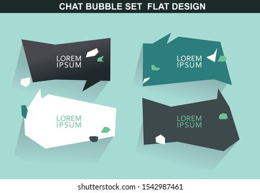 Chat bubble flat design, vector.