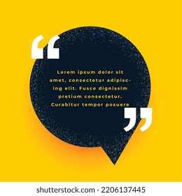chat bubble frame with commas yellow background