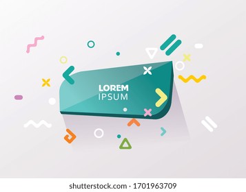  Chat bubble with geometric simple shapes, abstract design, vector.