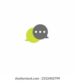 chat bubble. green and black. flat icon. communication 