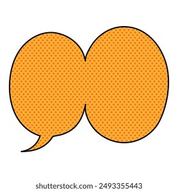 chat bubble halftone hand drawn color vector illustration