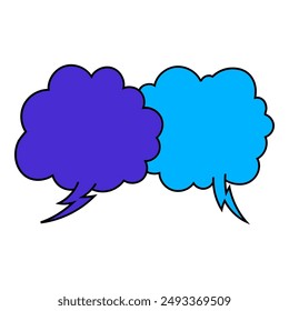 chat bubble hand drawn color vector illustration