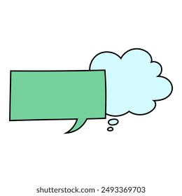 chat bubble hand drawn color vector illustration