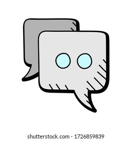 chat bubble hand drawn vector design. multimedia icon