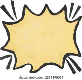 Chat bubble hand drawn watercolour clipart with isolated white background