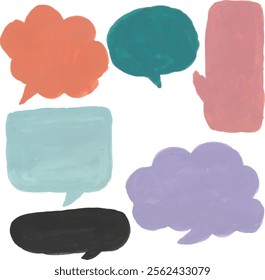 Chat bubble hand drawn watercolour clipart with isolated white background	