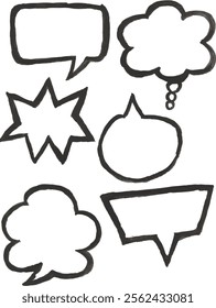 Chat bubble hand drawn watercolour clipart with isolated white background	