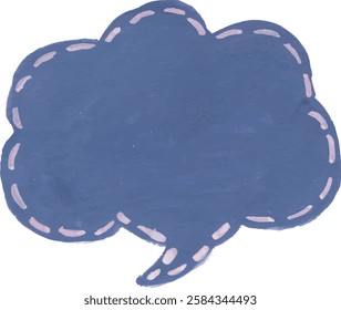 Chat bubble hand drawn watercolour clipart with isolated white background	