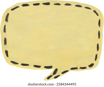 Chat bubble hand drawn watercolour clipart with isolated white background	
