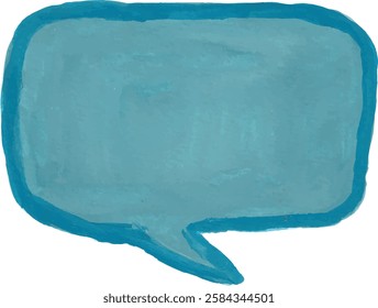 Chat bubble hand drawn watercolour clipart with isolated white background	